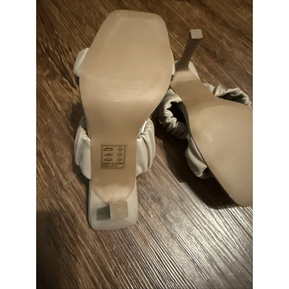 Women's‎ High Heels Sandals Slides Size 7.5 By Pink Lily New Tan